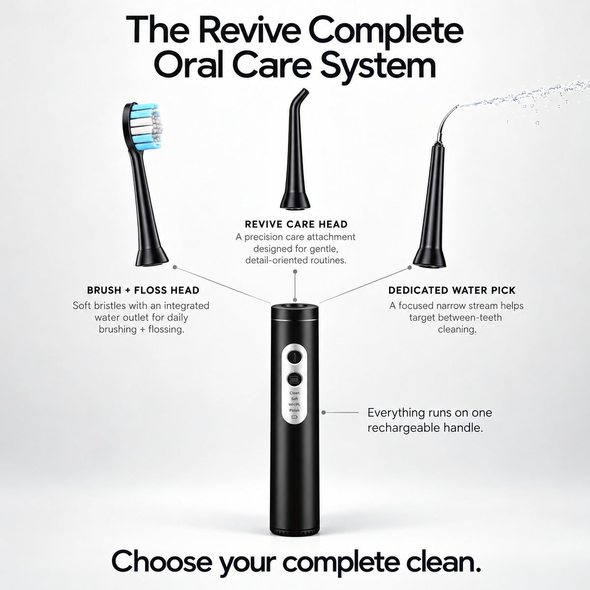 Revive™ Rechargeable 3-in-1 Toothbrush